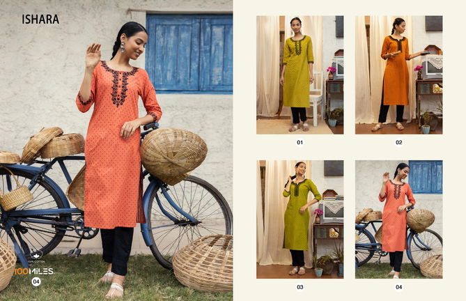 Ishara By 100 Miles Cotton Printed Kurtis Catalog